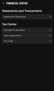 Statements, Taxes and Documents on DraftKings – Overview.